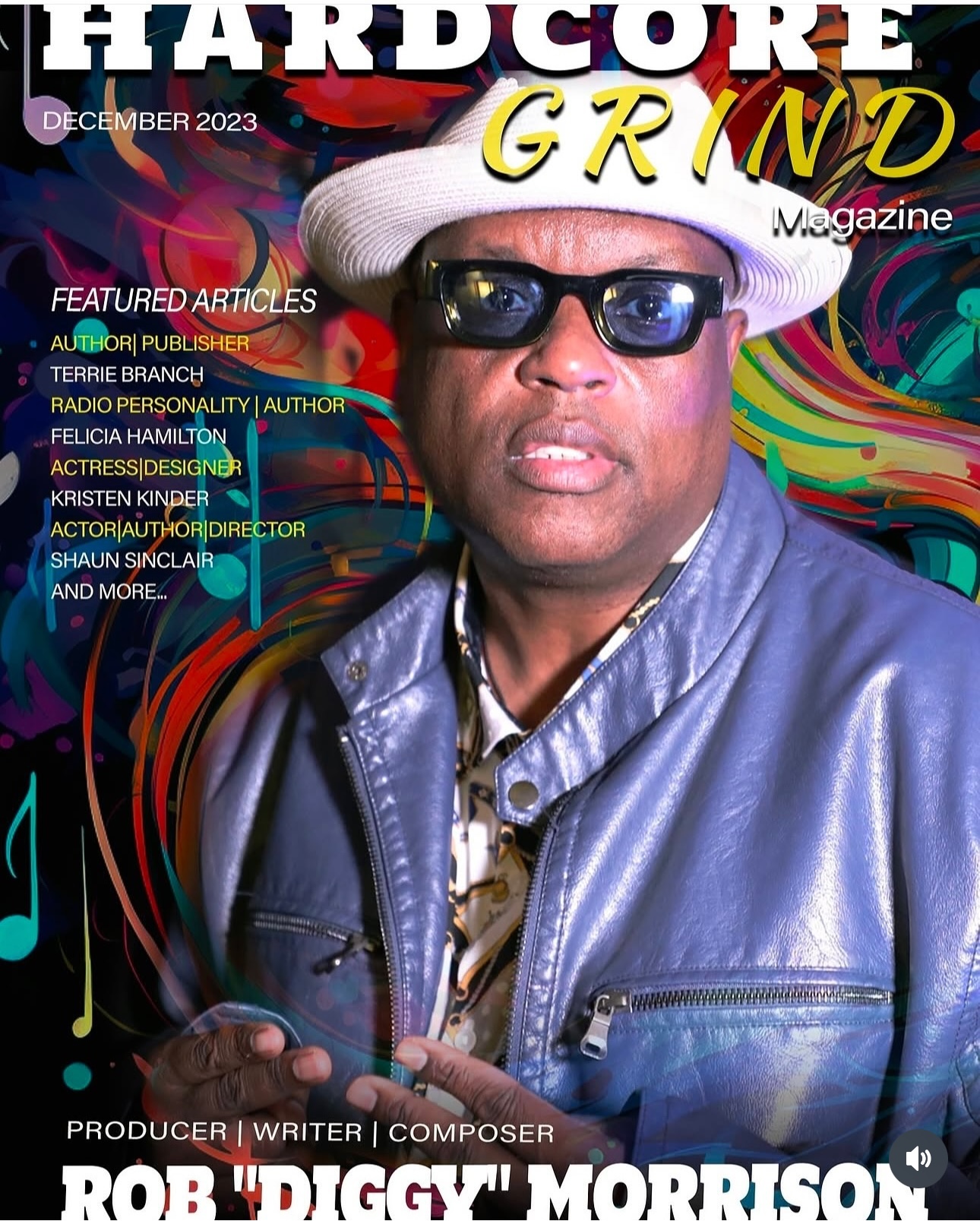 Hardcore Grind Magazine December 2023 cover featuring Rob Diggy Morrison
