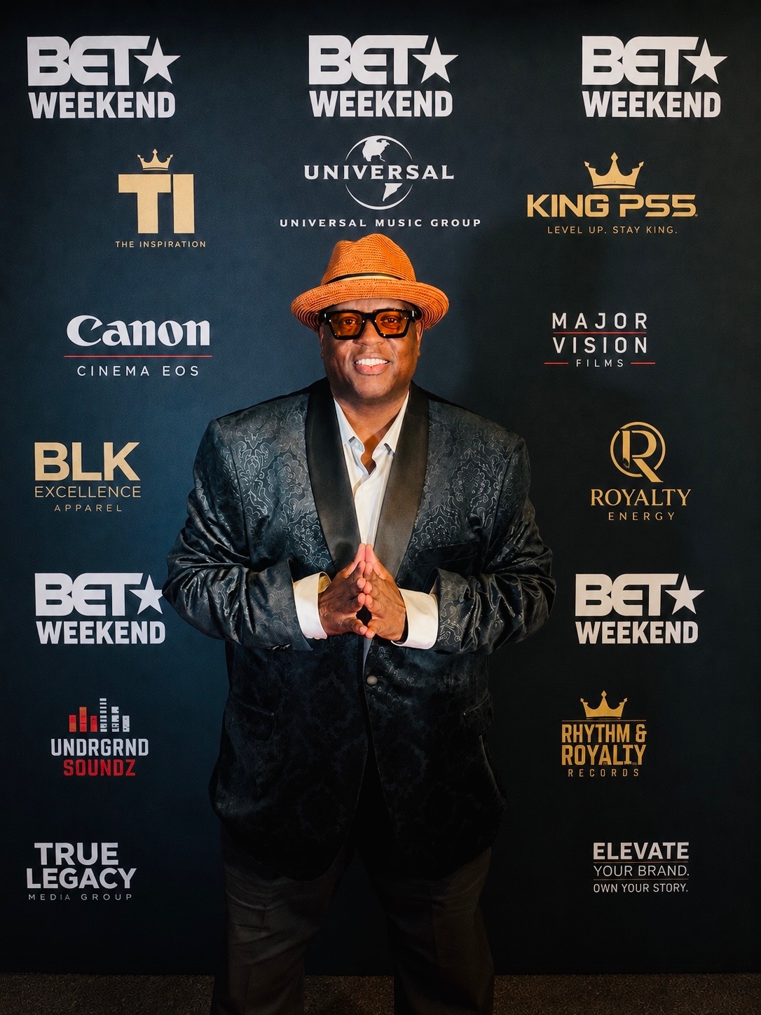 Rob Diggy Morrison on the BET Weekend step and repeat