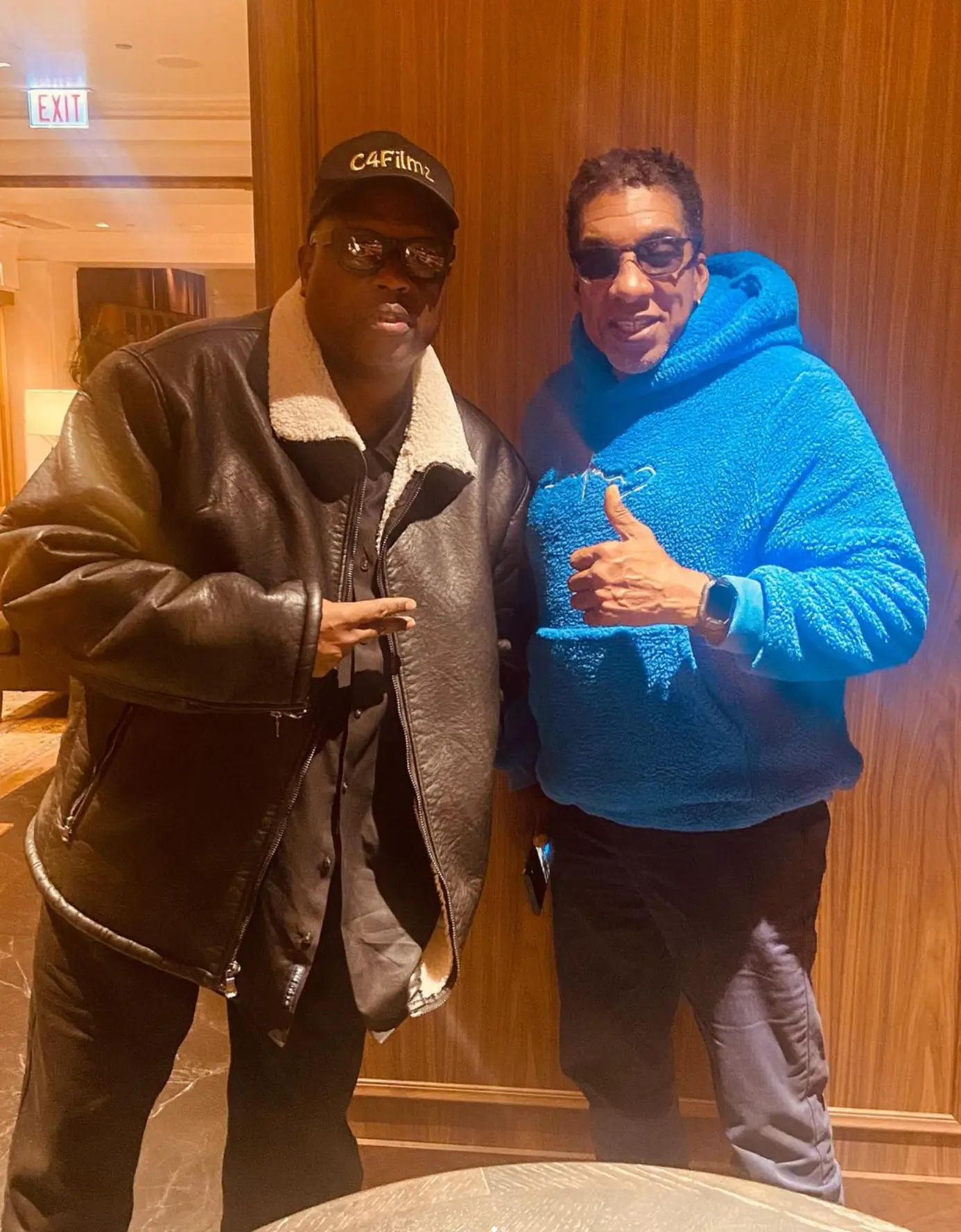 Rob Diggy Morrison with a filmmaker colleague at a hotel event